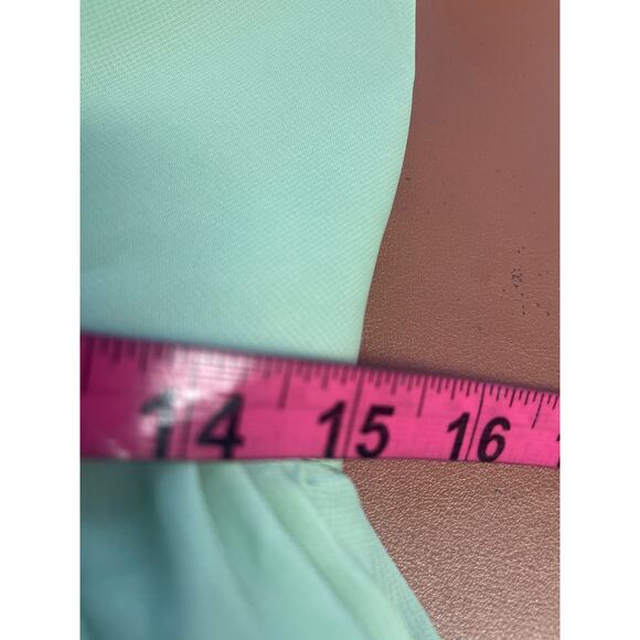 BRIDESMAID SZ 6 M Green Pleated Keyhole Halter Party Formal Maxi Dress New b103 - Picture 9 of 9